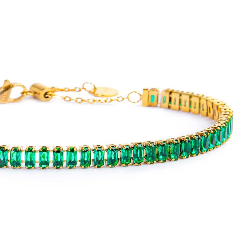 Bracciale tennis cristalli baguette