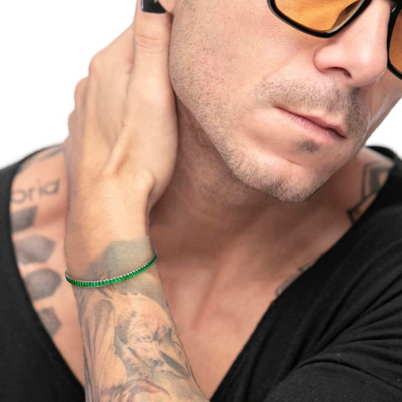 Bracciale tennis cristalli baguette