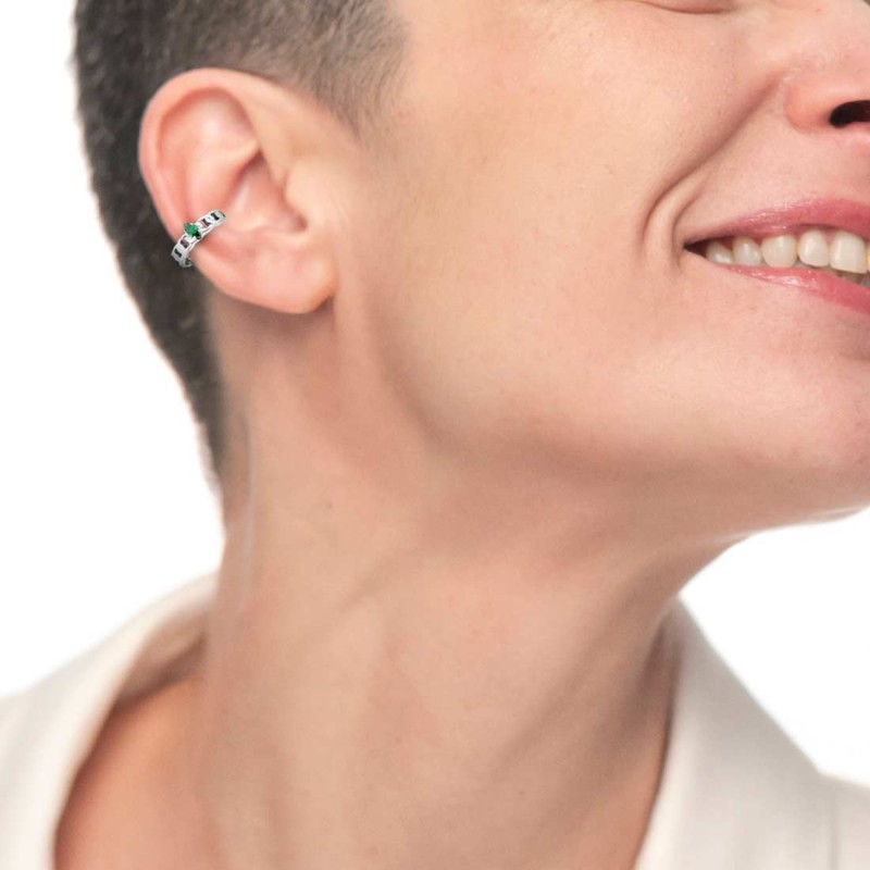 Orecchino ear cuff con zircone