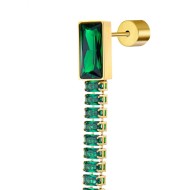 Orecchino a lobo catena tennis baguette