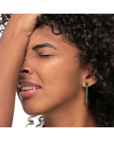 Orecchino a lobo catena tennis baguette