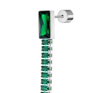 Orecchino a lobo catena tennis baguette