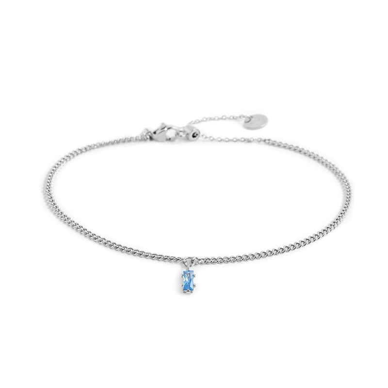 Cavigliera con zircone baguette