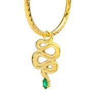 Orecchino a cerchio serpente con zircone