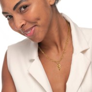 COLLANA ACC DOPPIA CATENA E SERPENTE PEND