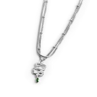 COLLANA ACC DOPPIA CATENA E SERPENTE PEND