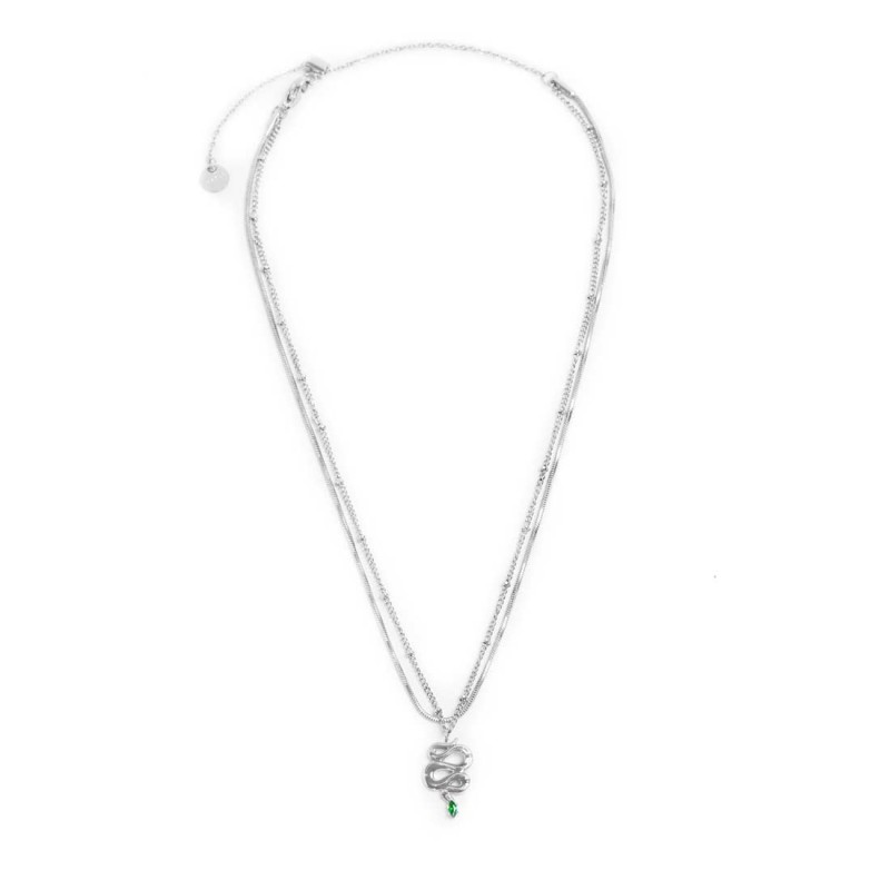 COLLANA ACC DOPPIA CATENA E SERPENTE PEND