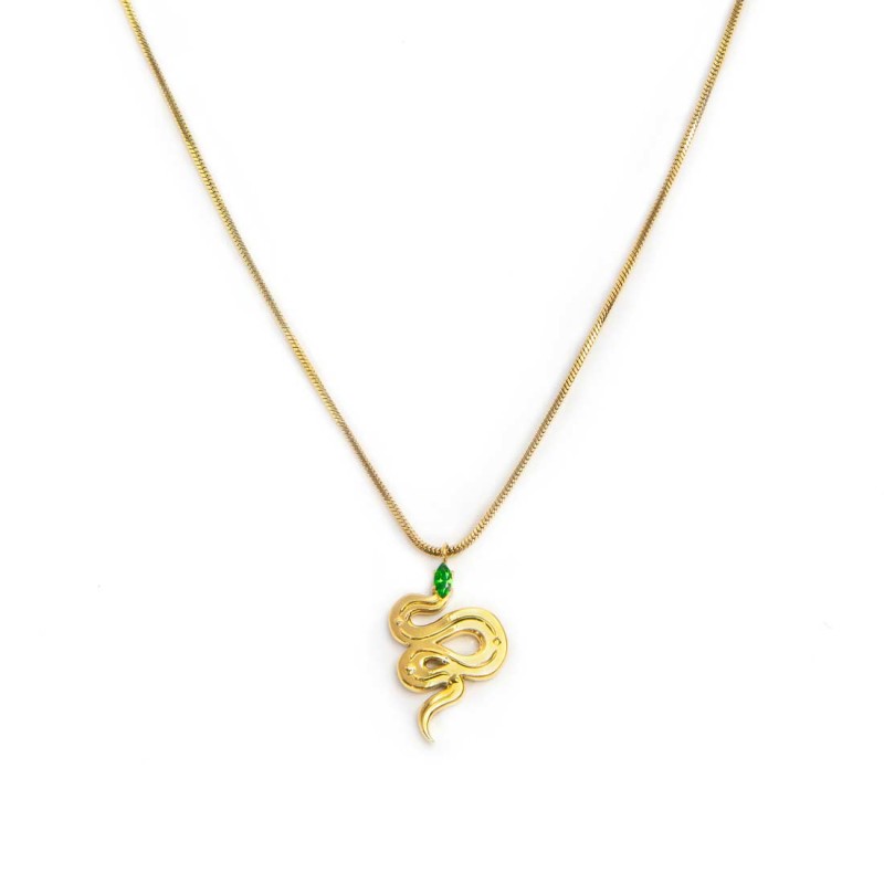 COLLANA CAT SNAKE QUADRATA E SERPENTE PEND