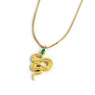 Collana catena snake quadrata con serpente pendente
