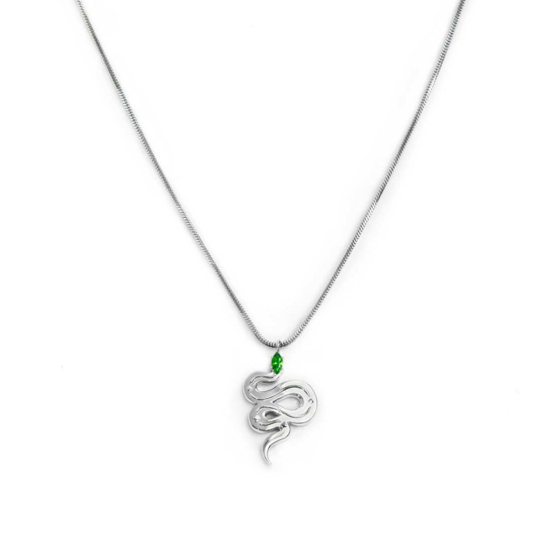 Collana catena snake quadrata con serpente pendente