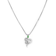 Collana catena snake quadrata con serpente pendente