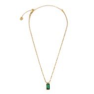 Collana catena snake quadrata cristallo baguette centrale