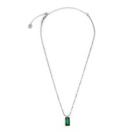 Collana catena snake quadrata cristallo baguette centrale