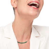 Collana tennis centrale cristalli baguette