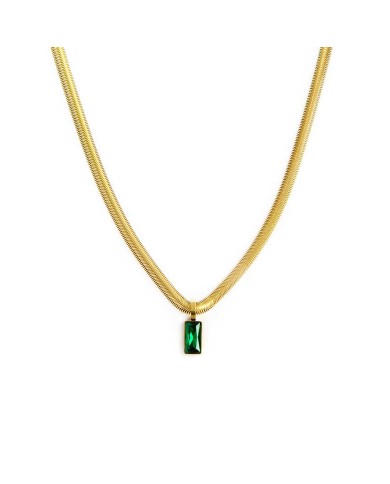 Collana catena snake cristallo baguette centrale