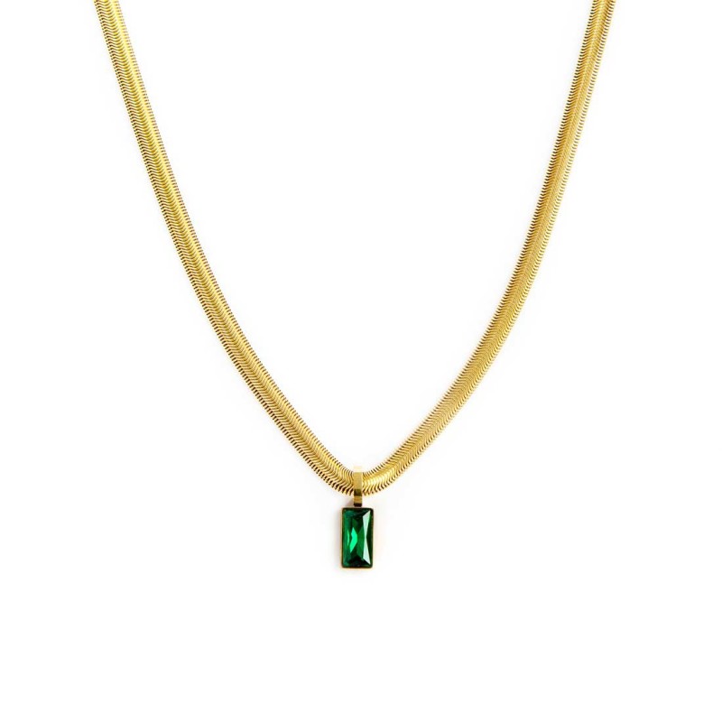 COLLANA CAT SNAKE E CRISTALLO PENDENTE