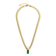 Collana catena snake cristallo baguette centrale