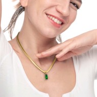 Collana catena snake cristallo baguette centrale