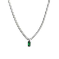 Collana catena snake cristallo baguette centrale