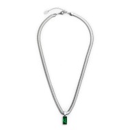 Collana catena snake cristallo baguette centrale