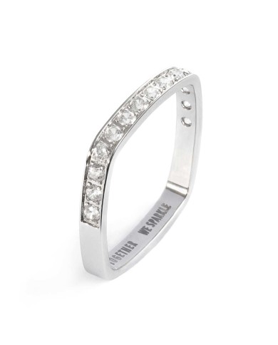 Anello squadrato con zirconi