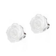 S.STEEL PAIR EARRINGS 12MM MOTHER OF PEARL ROSE S.steel earrings pair with mother of pearl rose shape bead size 12*12,40*3,80 mm