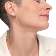 S.STEEL PAIR EARRINGS 12MM MOTHER OF PEARL ROSE S.steel earrings pair with mother of pearl rose shape bead size 12*12,40*3,80 mm