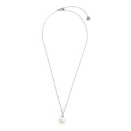 S.S. NECKLACE CROSS CHAIN WITH MOP ROSE SHAPE PEND S.steel necklace with cross chain 1,20 mm width. On the center pendant with m