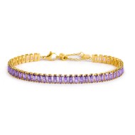 Bracciale tennis zirconi baguette