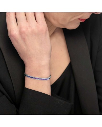 Bracciale tennis zirconi baguette catena snake squadrata