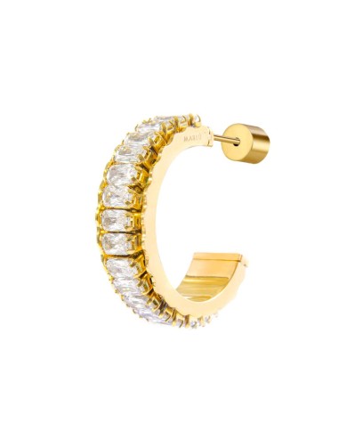 Orecchino a cerchio tennis zirconi baguette