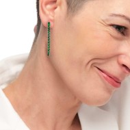 Orecchino a lobo catena tennis con zirconi baguette