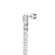 Orecchino a lobo catena tennis con zirconi baguette