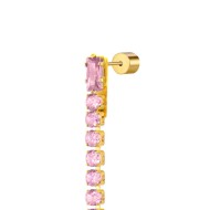 Orecchino a lobo catena tennis con zirconi baguette