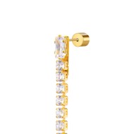 Orecchino a lobo catena tennis con zirconi baguette