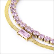 Bracciale con zircone baguette e bracciale tennis con zirconi