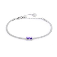 Bracciale con zircone baguette e bracciale tennis con zirconi