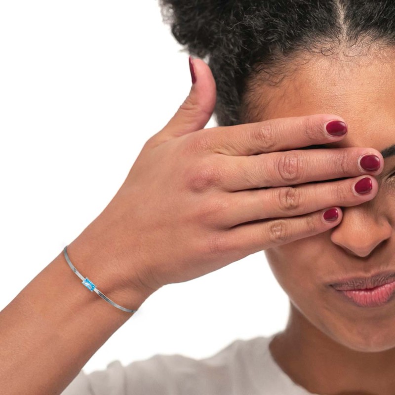 Bracciale con zircone baguette e bracciale tennis con zirconi