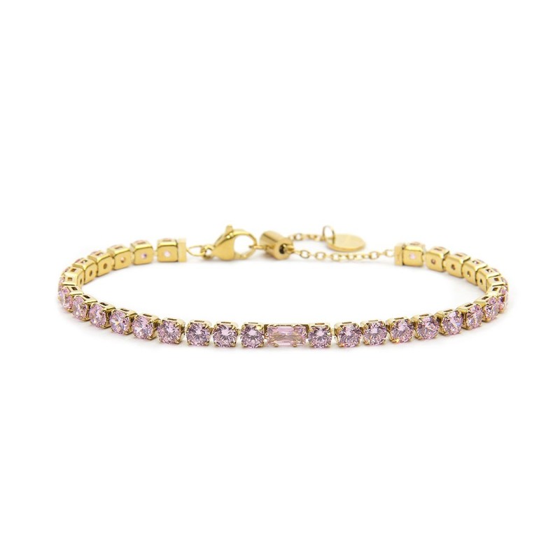 Bracciale con zircone baguette e bracciale tennis con zirconi