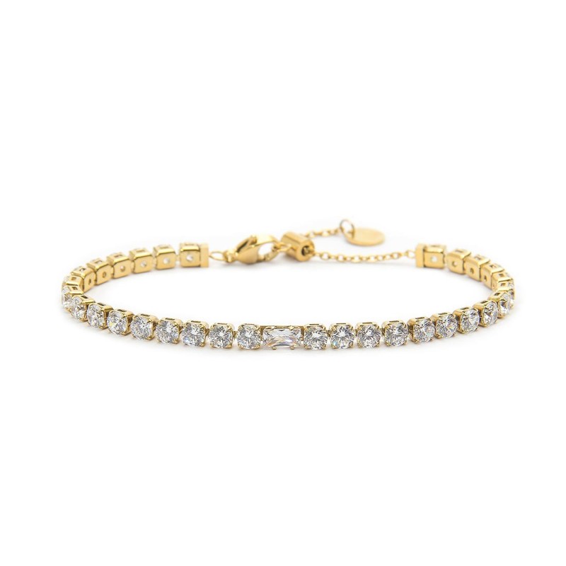 Bracciale con zircone baguette e bracciale tennis con zirconi