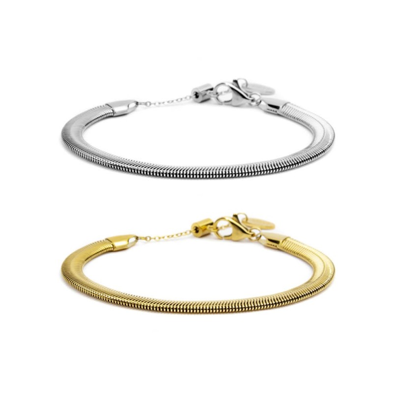 Bracciale tennis con zirconi e bracciale catena snake