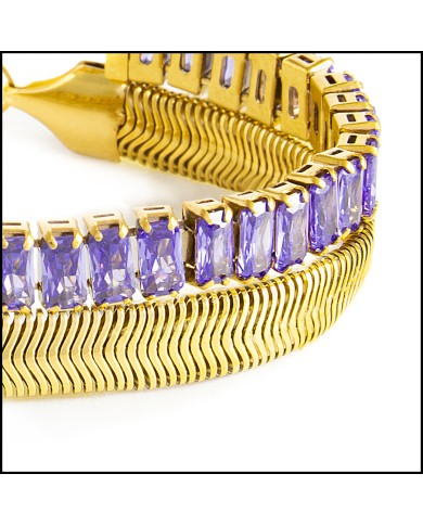 Bracciale tennis con zirconi e bracciale catena snake