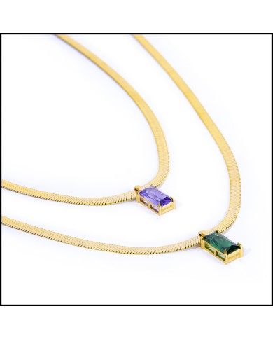 Collane con zircone baguette