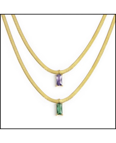 Collane con zircone baguette