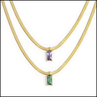 Collane con zircone baguette