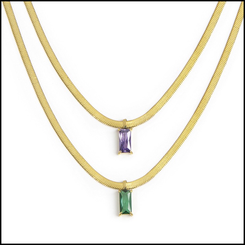 Collane con zircone baguette