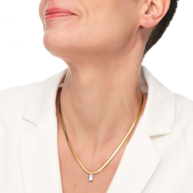 Collana con zircone baguette e collana tennis zirconi baguette