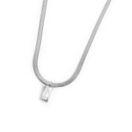Collana con zircone baguette e collana tennis zirconi baguette