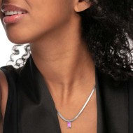 Collana con zircone baguette e collana tennis zirconi baguette