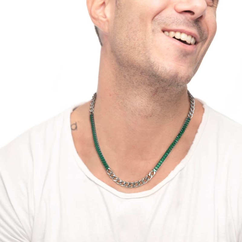 Collana con zircone baguette e collana tennis zirconi baguette